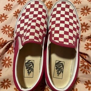 Vans Red Checkered Slip-On Shoes